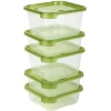 Gifi Conservation Alimentaire^Boîte alimentaire transparente et verte x5