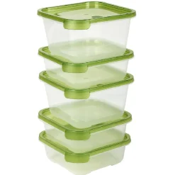 Gifi Conservation Alimentaire^Boîte alimentaire transparente et verte x5