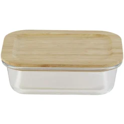 Gifi Conservation Alimentaire^Boîte alimentaire verre avec couvercle bambou