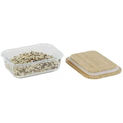 Gifi Conservation Alimentaire^Boîte alimentaire verre avec couvercle bambou