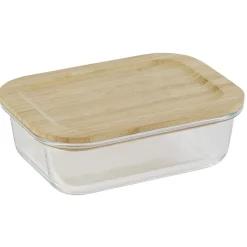 Gifi Conservation Alimentaire^Boîte alimentaire verre avec couvercle bambou