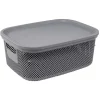 Outlet Boîte avec couvercle 12L gris Entretien Du Linge