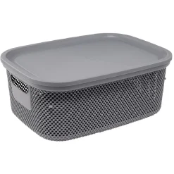 Outlet Boîte avec couvercle 12L gris Entretien Du Linge