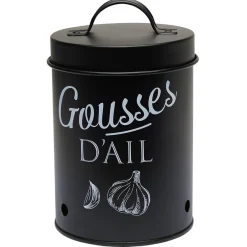 Gifi Conservation Alimentaire^Boîte de conservation métal noir pour ail
