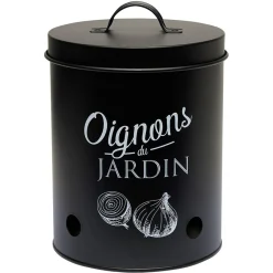 Gifi Conservation Alimentaire^Boîte de conservation métal noir pour oignon