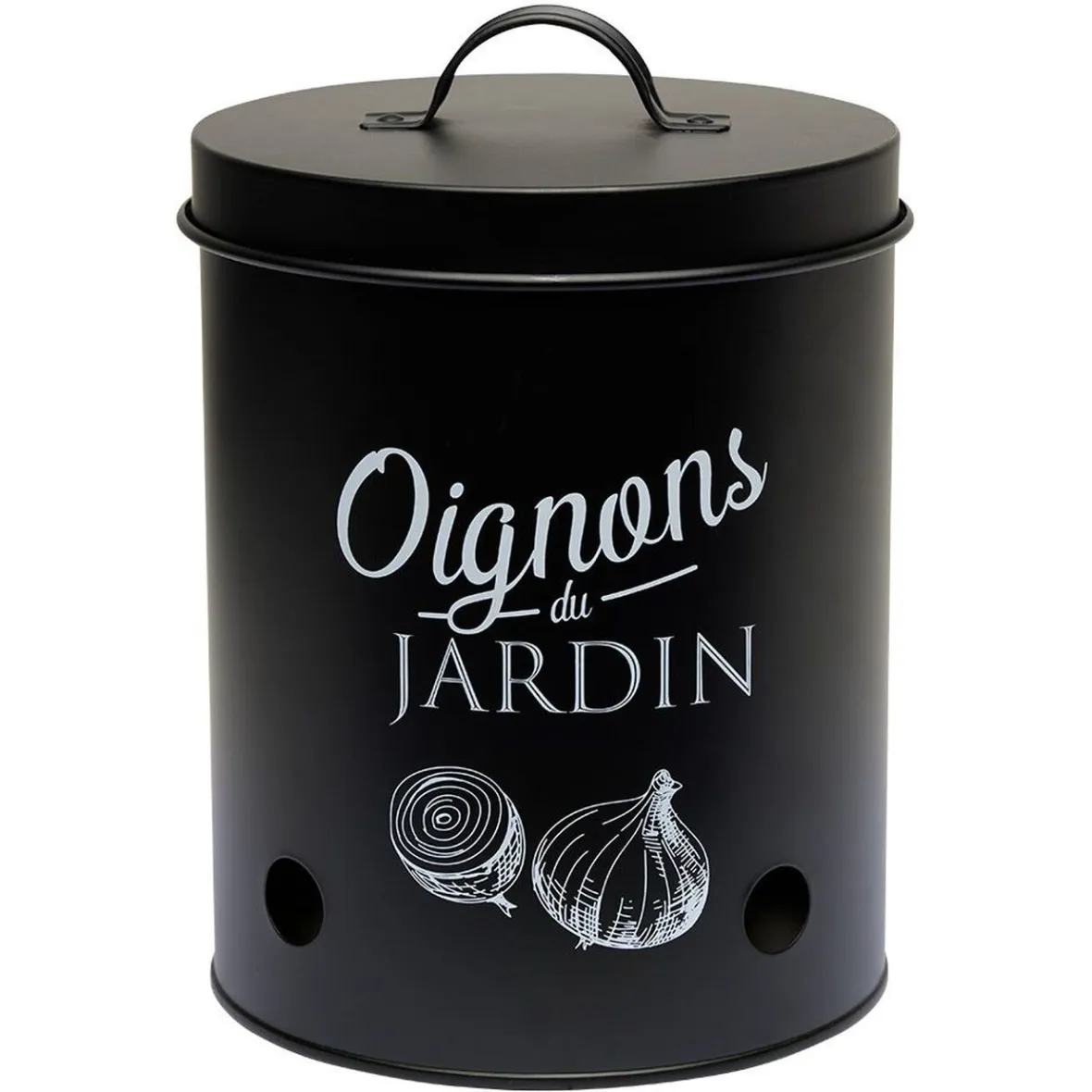 Gifi Conservation Alimentaire^Boîte de conservation métal noir pour oignon