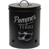Gifi Conservation Alimentaire^Boîte de conservation métal noir pour pomme de terre