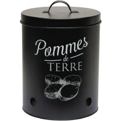 Gifi Conservation Alimentaire^Boîte de conservation métal noir pour pomme de terre