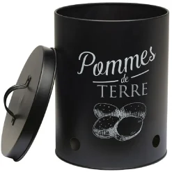 Gifi Conservation Alimentaire^Boîte de conservation métal noir pour pomme de terre