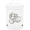 Gifi Conservation Alimentaire^Boîte de conservation pour ail en métal blanc