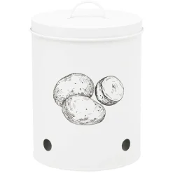 Gifi Conservation Alimentaire^Boîte de conservation pour pommes de terre en métal blanc