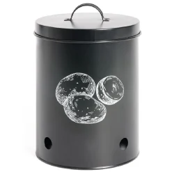 Gifi Conservation Alimentaire^Boîte de conservation pour pommes de terre en métal noir