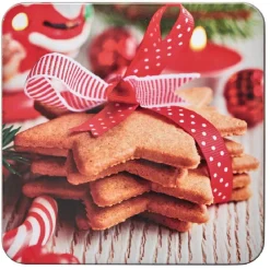 Gifi Conservation Alimentaire^Boîte de Noël carré vintage métal motif biscuit étoile