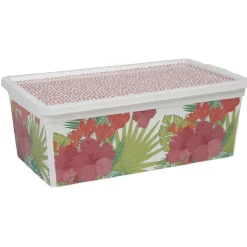 Online Boîte de rangement 6 L design fleur et feuille exotique Entretien Du Linge
