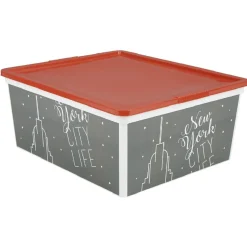 Hot Boîte de rangement 18 L design city Entretien Du Linge