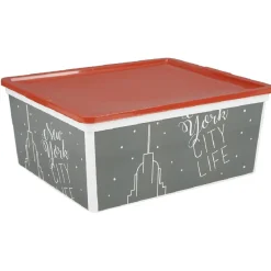 Hot Boîte de rangement 18 L design city Entretien Du Linge