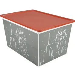 Sale Boîte de rangement 50 L design city Entretien Du Linge