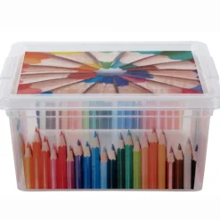 New Boîte de rangement 2 L motif crayon Entretien Du Linge