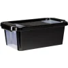 Boîte de rangement avec couvercle noir transparent 4L^Gifi Hot