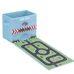 Best Boîte de rangement avec tapis de jeux circuit ou safari - 2 modèles Rangement