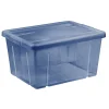 Boîte de rangement bleu avec couvercle 30L Rangement
