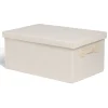 Boîte de rangement coton gris ou beige 40,5xH18x26,5cm Rangement