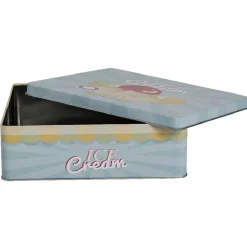 Gifi Conservation Alimentaire^Boîte de rangement cuisine bleue décor glace multicolore