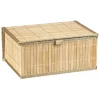 Boîte de rangement déco lattes en bambou L29 x L23 cm Rangement