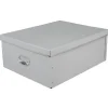 Boîte de rangement en carton gris clair grand modèle Rangement