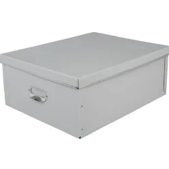 Boîte de rangement en carton gris clair grand modèle Rangement