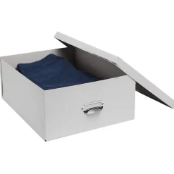Boîte de rangement en carton gris clair grand modèle Rangement