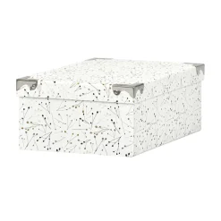 New Boîte de rangement en carton L.28 x l.19,5 x H.10,8 cm Entretien Du Linge