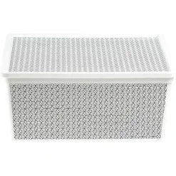 New Boîte de rangement en plastique motif graphique gris blanc 18L Entretien Du Linge
