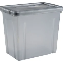 Boîte de rangement en plastique gris fumée 8,8L Rangement