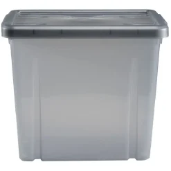 Boîte de rangement en plastique gris fumée 8,8L Rangement
