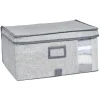 Boîte de rangement grise repliable avec fenêtre Rangement
