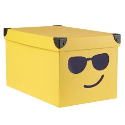 Boîte de rangement jaune design Smiley Rangement