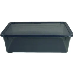 Sale Boîte de rangement noire 22 L Entretien Du Linge