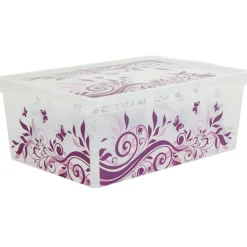 Outlet Boîte de rangement plastique 10 L design arabesque Entretien Du Linge