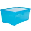 Boîte de rangement plastique bleu 45 L Rangement