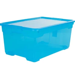 Boîte de rangement plastique bleu 45 L Rangement