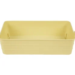 Hot Boîte de rangement plastique jaune gris x4 Entretien Du Linge
