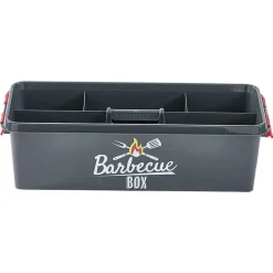 Hot Boîte de rangement plastique pour barbecue grise et rouge Entretien Du Linge