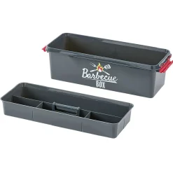 Hot Boîte de rangement plastique pour barbecue grise et rouge Entretien Du Linge