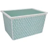 Boîte de rangement vert et blanc exotique 50 L Rangement