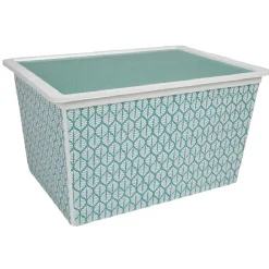 Boîte de rangement vert et blanc exotique 50 L Rangement