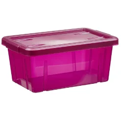 Boîte de rangement violet transparent avec couvercle 4,4L Rangement