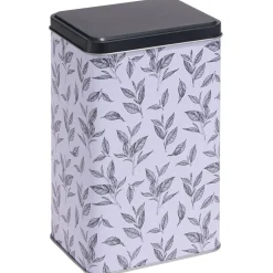 Gifi Conservation Alimentaire^Boîte en métal imprimé feuillage 13x10xH20cm