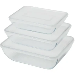 Gifi Conservation Alimentaire^Boîte en verre avec couvercle plastique x3