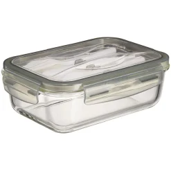 Gifi Conservation Alimentaire^Boîte Lunchbox en verre avec couverts en plastique 1,2L